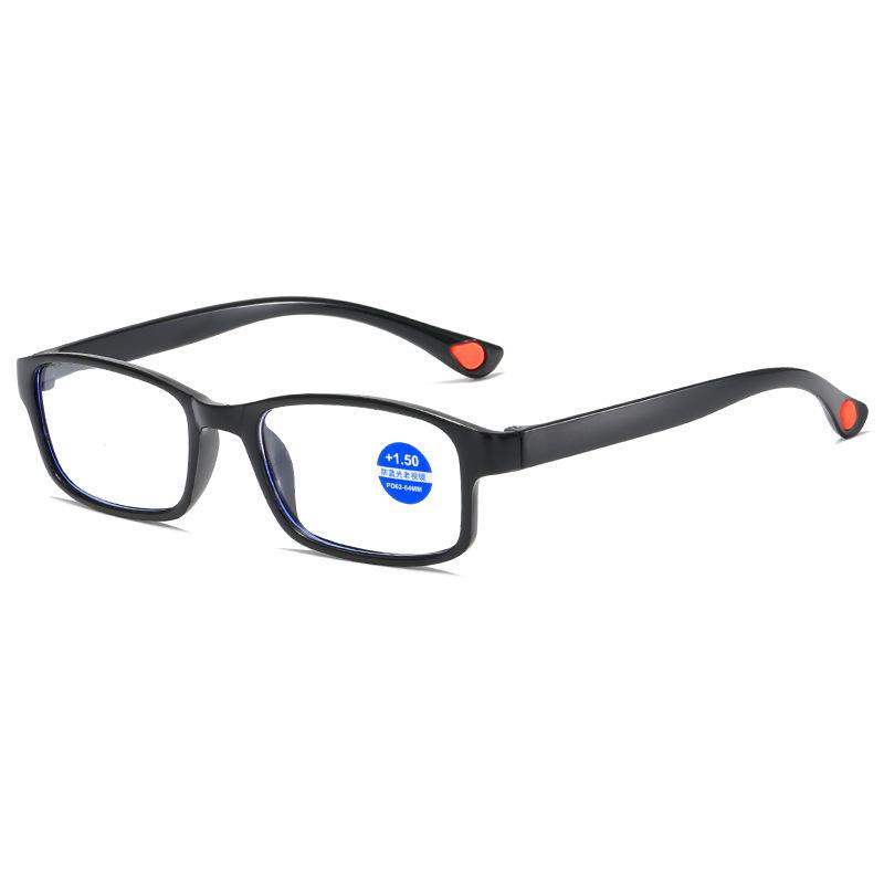 

New Reading Rectangle Glasses Ultralight Anti Blue Light Presbyopic Glasses Black Frame Hyperopia Eyewear For Reading Computer +4.0