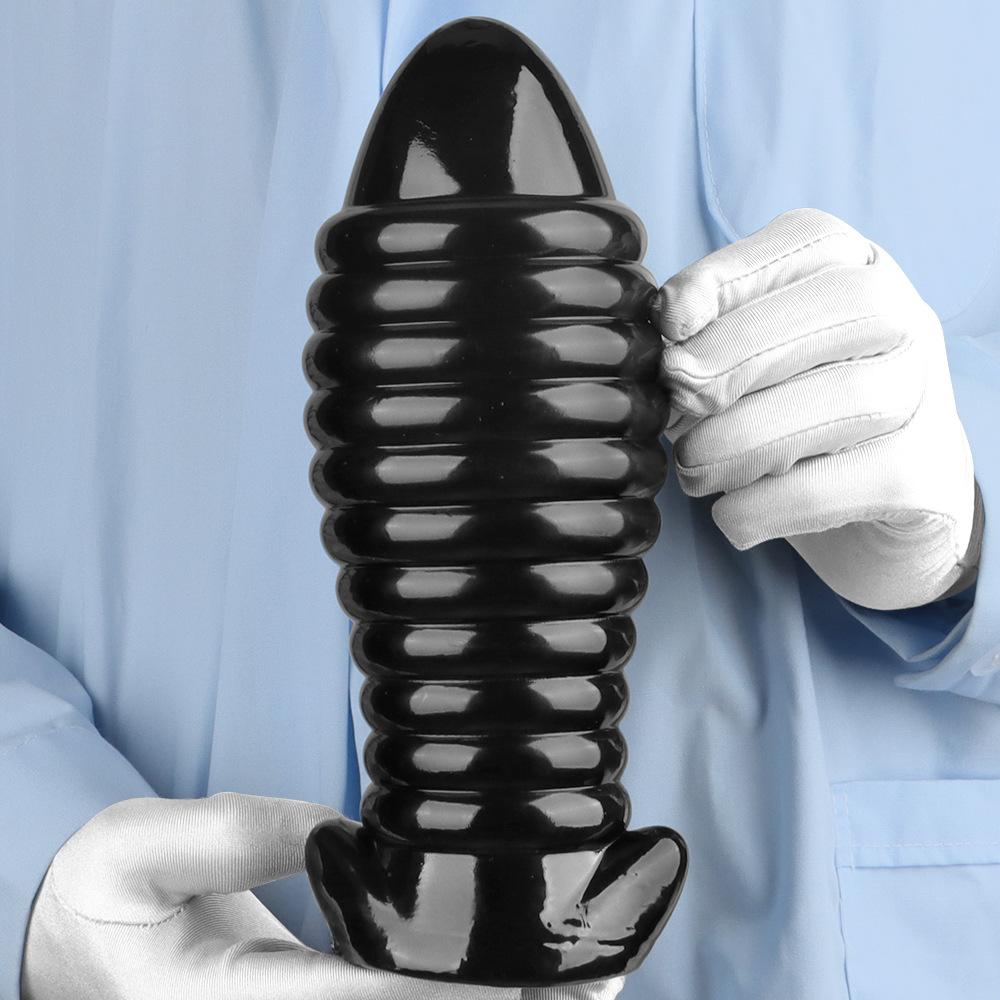 Extra Large Threaded Butt Plug Anal Black PVC Dildo Masturbator Big Dick Sex Toys Fisting Gay BDSM 18+