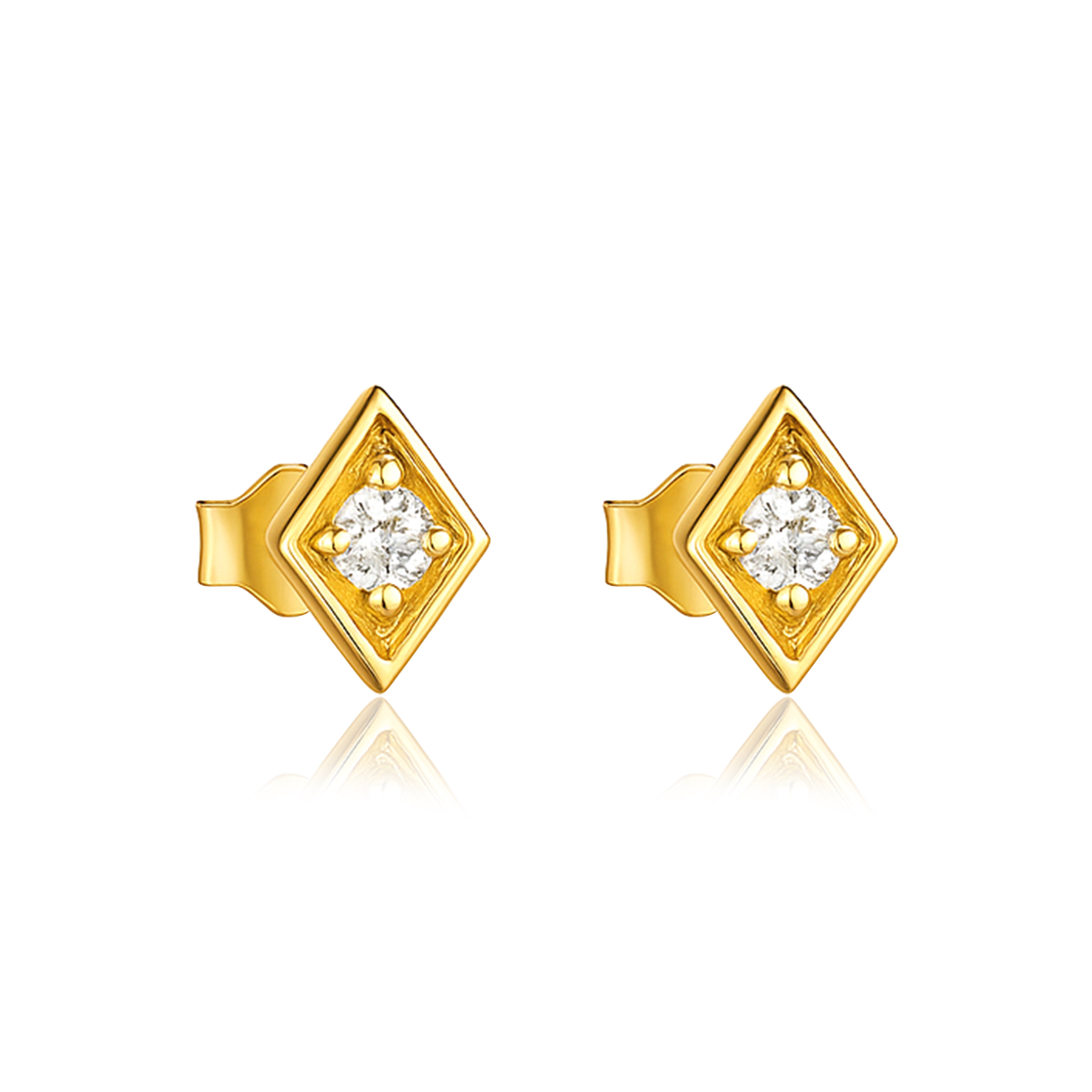 

geometric Stud Earrings - Sterling Silver Gold Plated