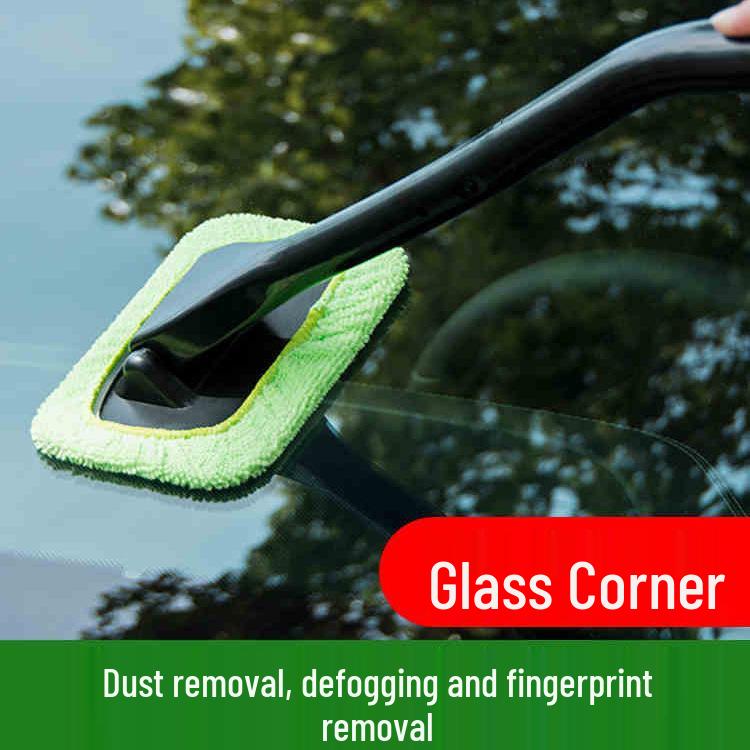 Car Glass Cleaning Brush - Windshield, Window & Dust Removal Tool with Wax Mop Attachment