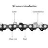 3PCS 10Inch Portable Chainsaw Chain 40DL 3/8" LP Chainsaw Chain Electric Saw Accessory Replacement 0.050" Gauge Chain