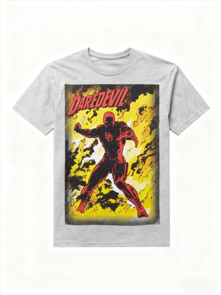 Äkta 2026 Nya Daredevil Comics Jumbo Tryck Plus Storlek Herr Kortärmad Lös Rundhals T-shirt
