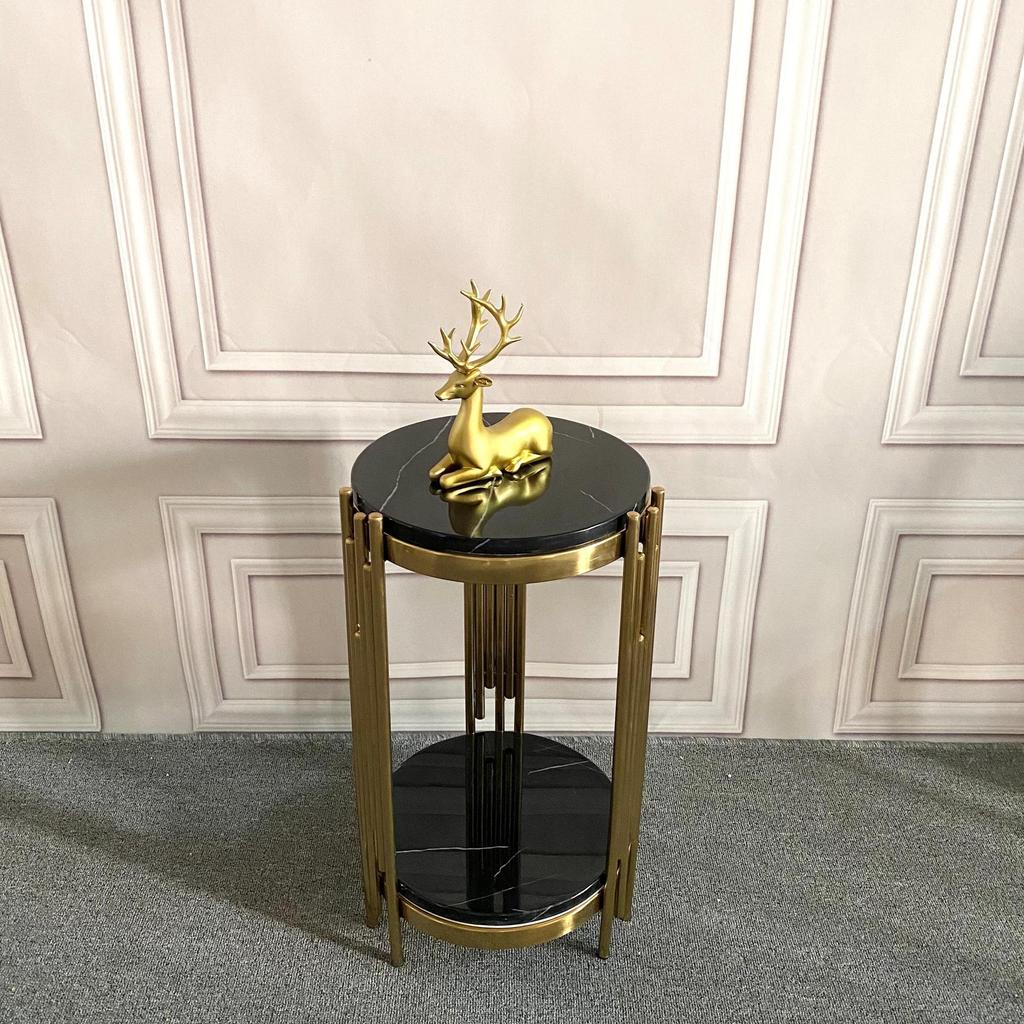 Marble TV Cabinet & Flower Stand: Stainless Steel Living Room Storage Rack