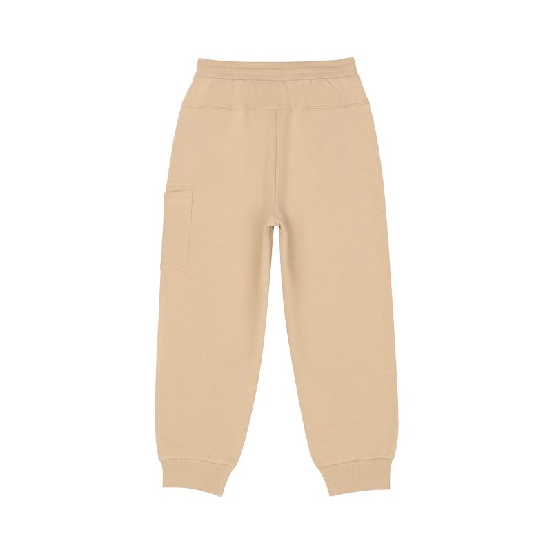 Kids' New Balance Knitted Sweatpants Brand Logo Letter Fleece Lined Elastic Cuff Comfortable 4LF4S113-BEI