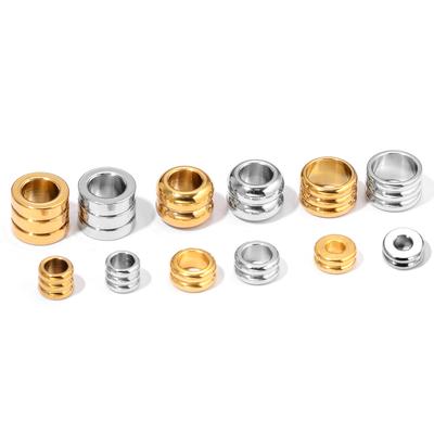 Wholesale 20pcs  2.5/3/4/5/6mm Stainless Steel Big Hole Loose Beads Spacer Beads for DIY Jewelry Making