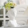 Creative Character Ceramic Vase Nordic Home TV Living Room Dining Room Decor Flower Container Art Craft Girl Face White Vase 1Pc