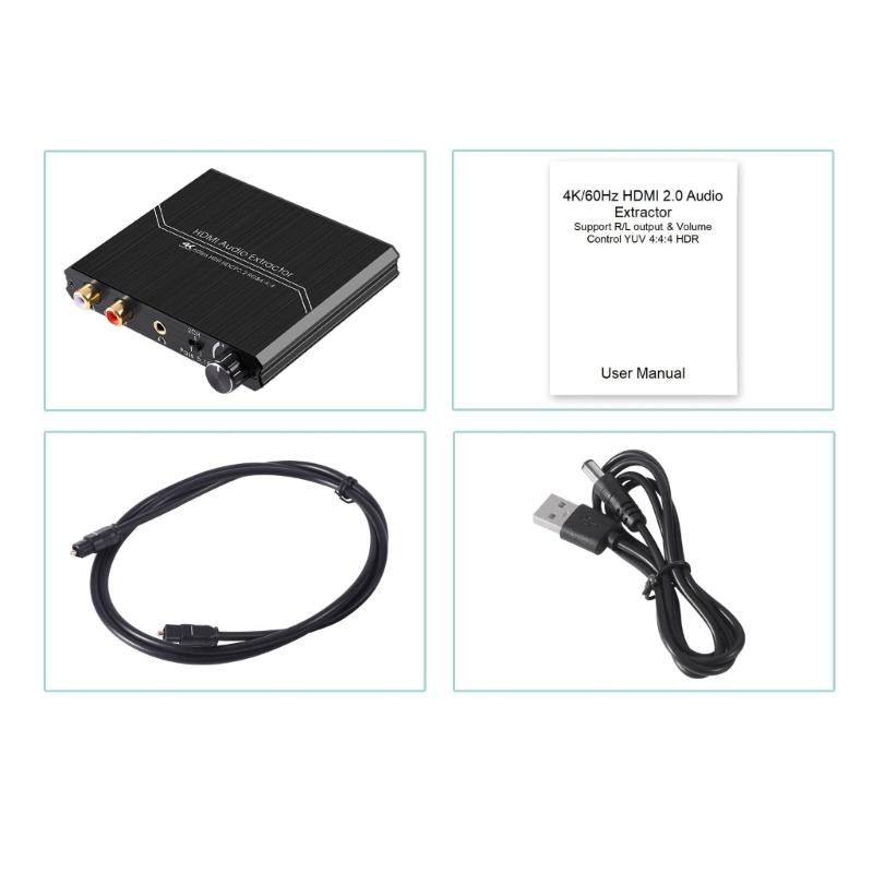 HDMI-compatible  Extractor 5.1ch  Splitter E SPDIF 3.5 Optical Fiber Output DC5V  Converter