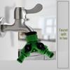 Garden Green Plastic Faucet Water Splitter: Internal 4-6 Point Thread, One-In-Two External Thread