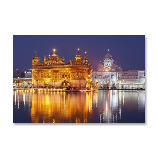 Sikh-Ölgemälde, goldener Tempel, Amritsar-Posterwand, indische heilige Wohnzimmerdekoration