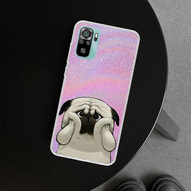 

Cute Pug Dog Phone Case Cover for Xiaomi Redmi Note 15 14 13 12 11 Pro Plus 14S 12S 11S 11T 11E 10S 10 Customized Fundas Redmi N Redmi Note 13 5G