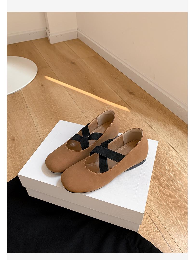 

Genuine Leather Hidden Heel Ballet Flats - Women s Retro Mary Jane Shoes, Spring 2025 34