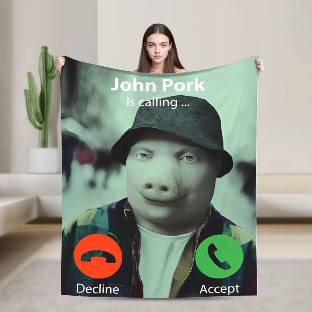 Weiche Warme DeckenKinder Flugzeugreise John Pork Ruft Kunst Überwurfdecke Flanel Tagesdecke für Couch Bett Grafische Bettdecke