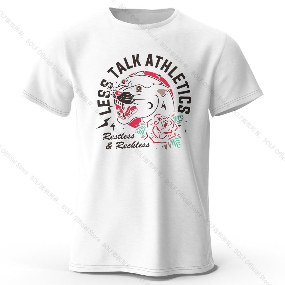 Men's Less Talk Athletics Printed T-Shirt 100% Cotton Harajuku Oversized Funny Graphic Tees for Men Women Summer Tops