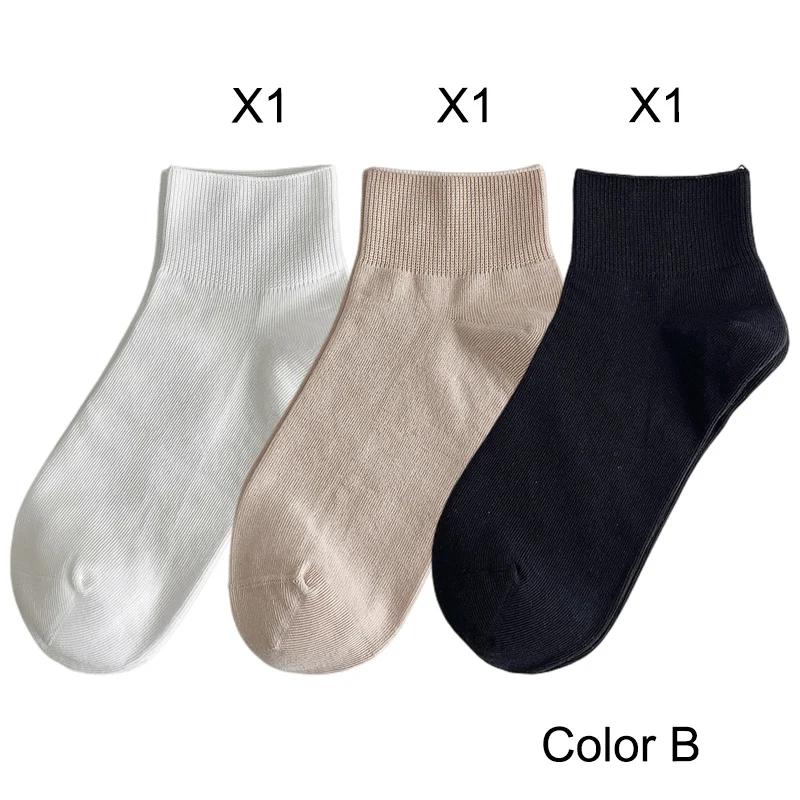3 Pairs Women's Short Socks Candy Color Summer New Plain Cotton Socks Set Breathable Casual Comfy Soft Colorful Socks For Women