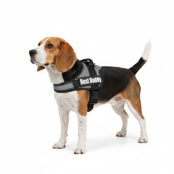 Harnais réglable pour chien Pluto noir XL