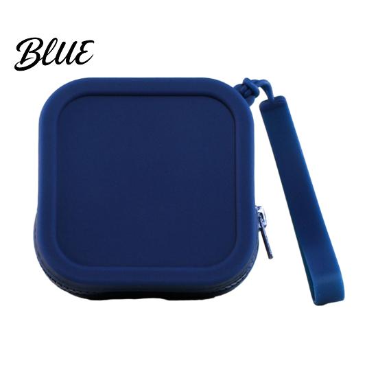 Small Silicone Coin Purse Pouch with Zipper And Wrist Strap Square Shockproof Durable Change for Kids Storage Bag Lightweight Compact Headphones
