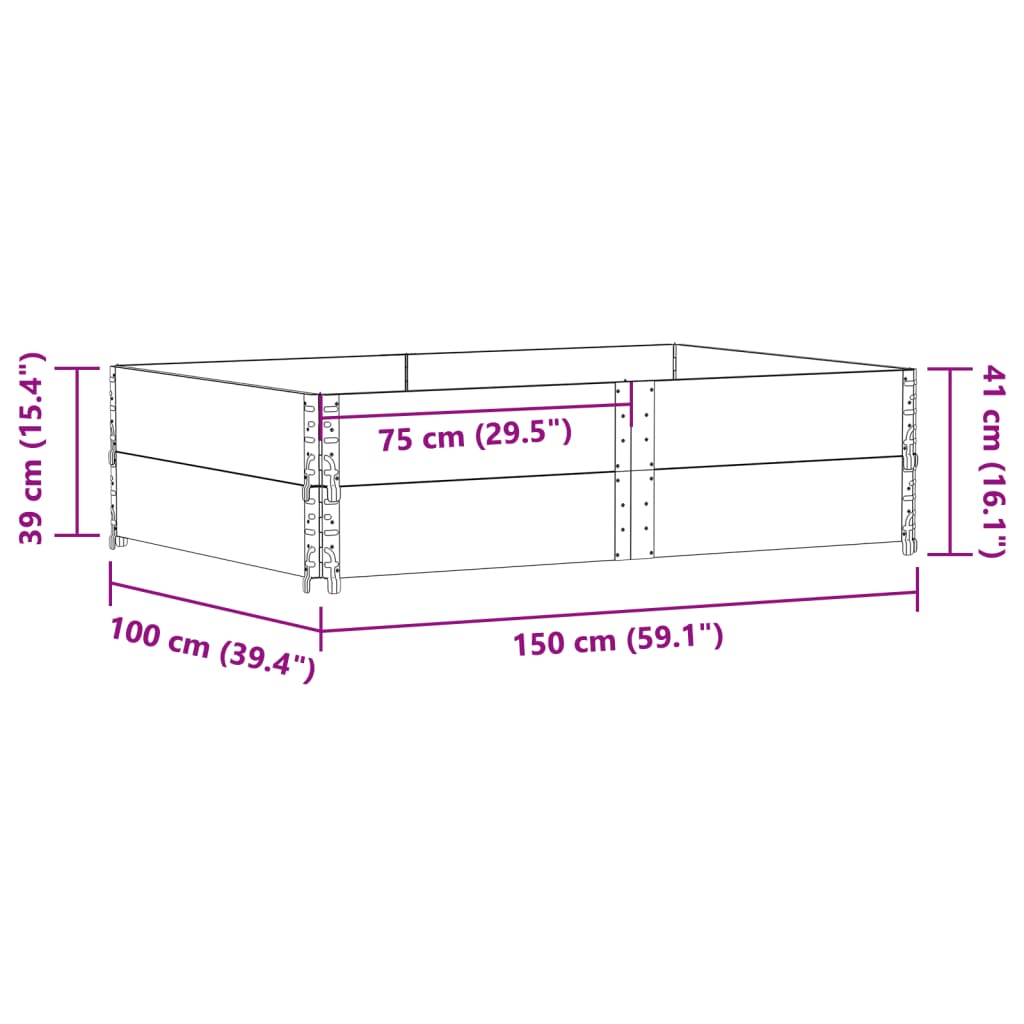 Vidaxl Donica Ogrodowa, Szara, 150X100 Cm, Lite Drewno Sosnowe