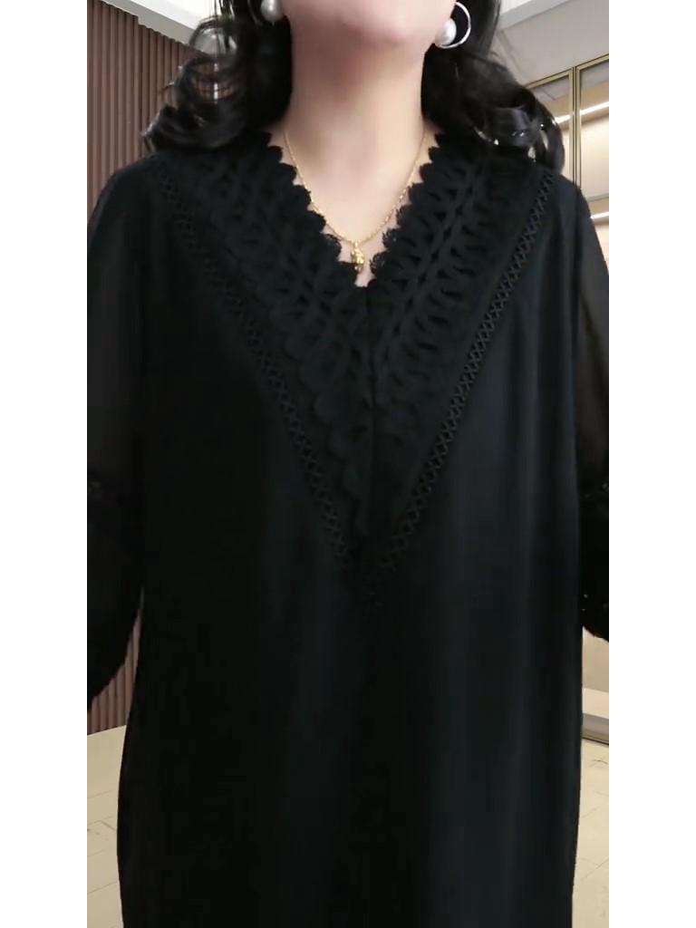 2025 Spring/Summer Plus Size Lace Top – Slimming Loose Fit Women's Fashion