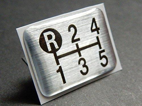 

Эмблема схемы переключения передач Tuningfan Верхняя левая R для 5-ступенчатой МКПП Автомобиль Низкая спинка Гоночный рисунок Старый автомобиль SPE-A502 серебряный