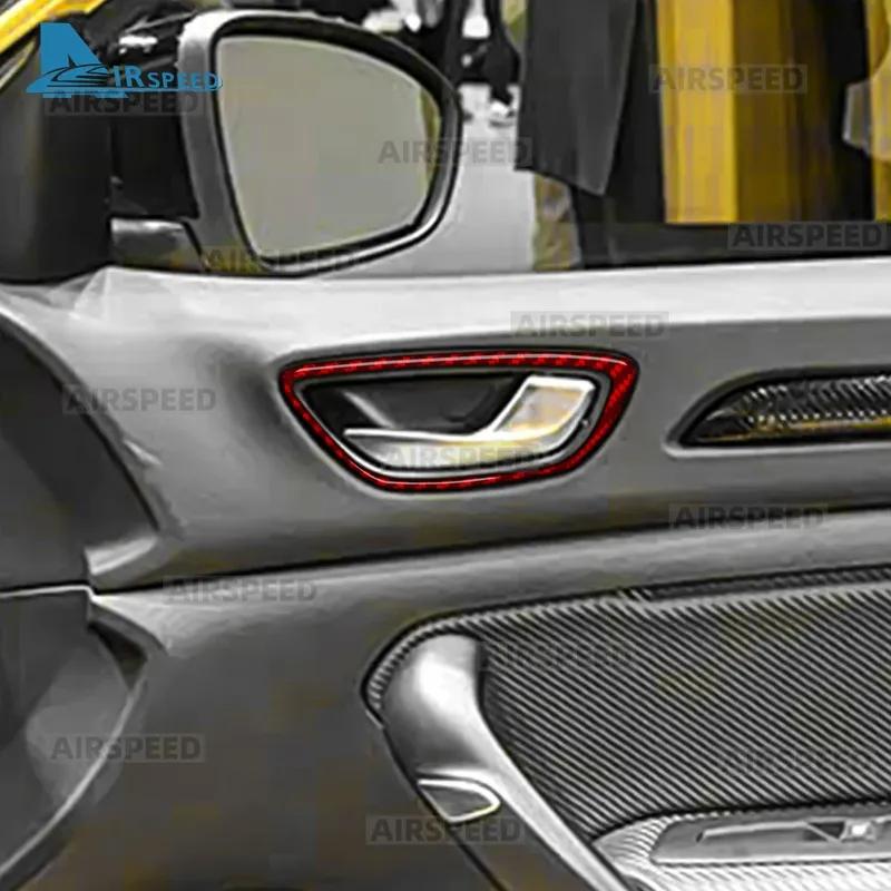 Soft Carbon Fiber Car Interior Door Handle Frame Sticker For Renault Megane 4 2016 2017 2018 2024 2025