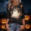 Women's Casual 3/4 Sleeve Halloween Print Neck Top