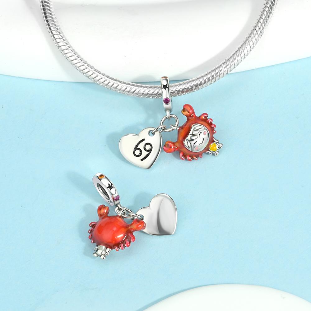 Lovely Copper Aries Leo 12 Constellations Zodiac Collections Charm Fit Original Bracelets Women Diy Fine Jewelry