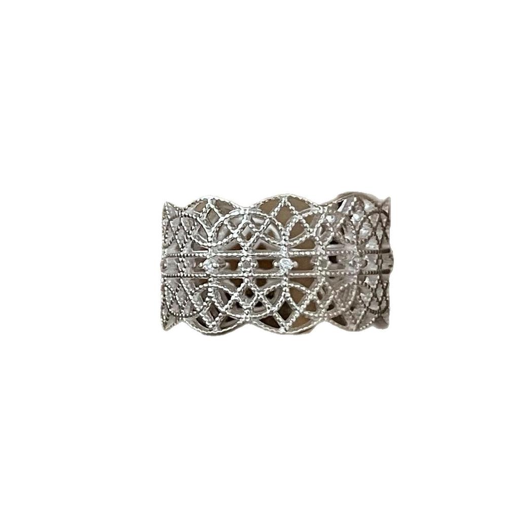 Elegant Lace Crown Adjustable Ring for Women – Light Luxury Index Finger Ring with Stylish Personality