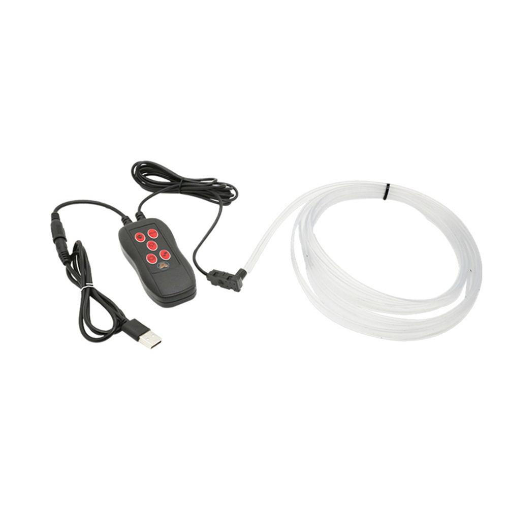 Car Interior Decor Lamp 3M Optical Fiber Neon Atmosphere Light Strip Play & Plug