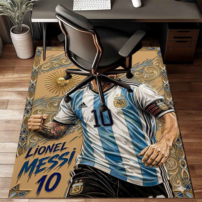 Golden Messi Glory Rug Game Carpet, Floor Mat for Bedroom Living Room Entryway Rug, Home Decor Idea Gift for Christmas Birthday