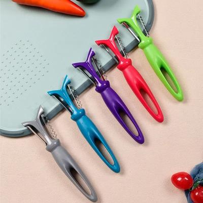 Stainless Steel Peeler Plastic Handle Carrot Cucumber Grater 3 In 1 Multi-Function Apple Potato Zesters Kitchen Vegetable Tools