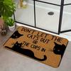 Funny Cat Doormat Don't Let The Cats Out Non-Slip Washable Entrance Rug Front Door Mat Home Decor Gift for Cat Lovers