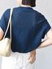 Ships for Women Hand Washable Eyelet Crew Neck Pullover 312300175 Navy One Size [WEB Exclusive]
