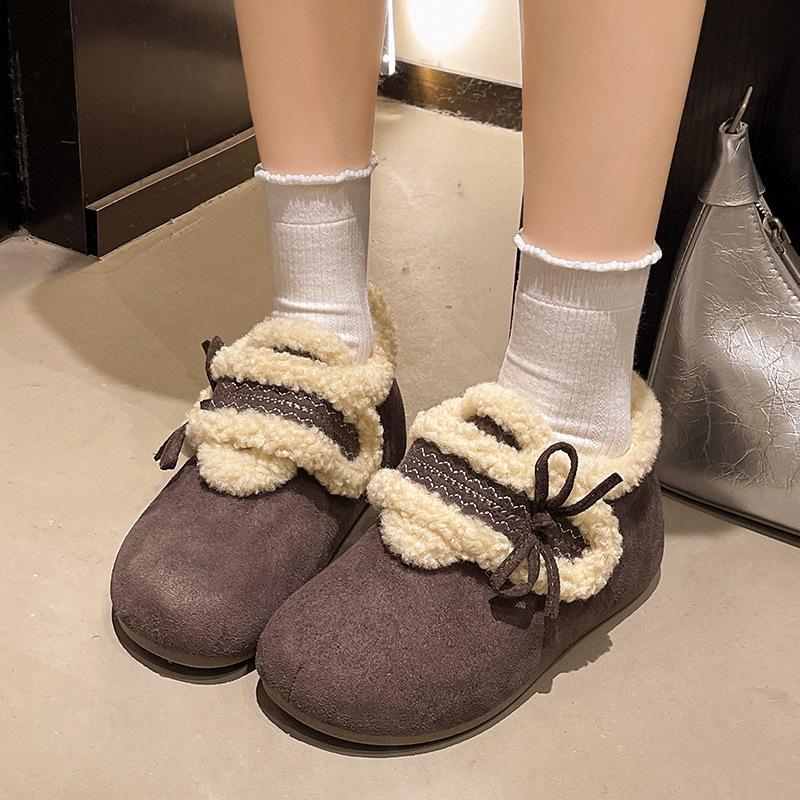 Women's Fur One Thick Bottom Heightening Winter Lightweight Padded Warm Snow Boots Non-slip Wear Casual Sneakers Cotton Boots
