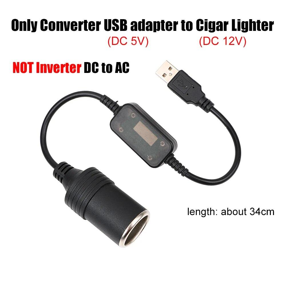 Auto Interior Accessories Plug Connector Adapter USB 5V To 12V Converter Adapter Wired Controller Charger Cable Socket