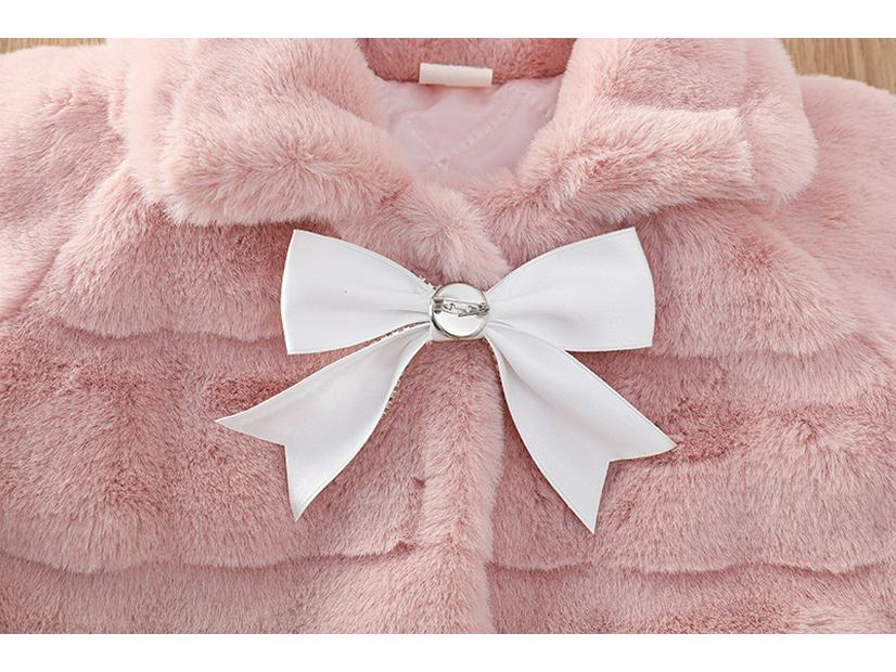 Girls' New Winter Faux Rex Rabbit Fur Coat