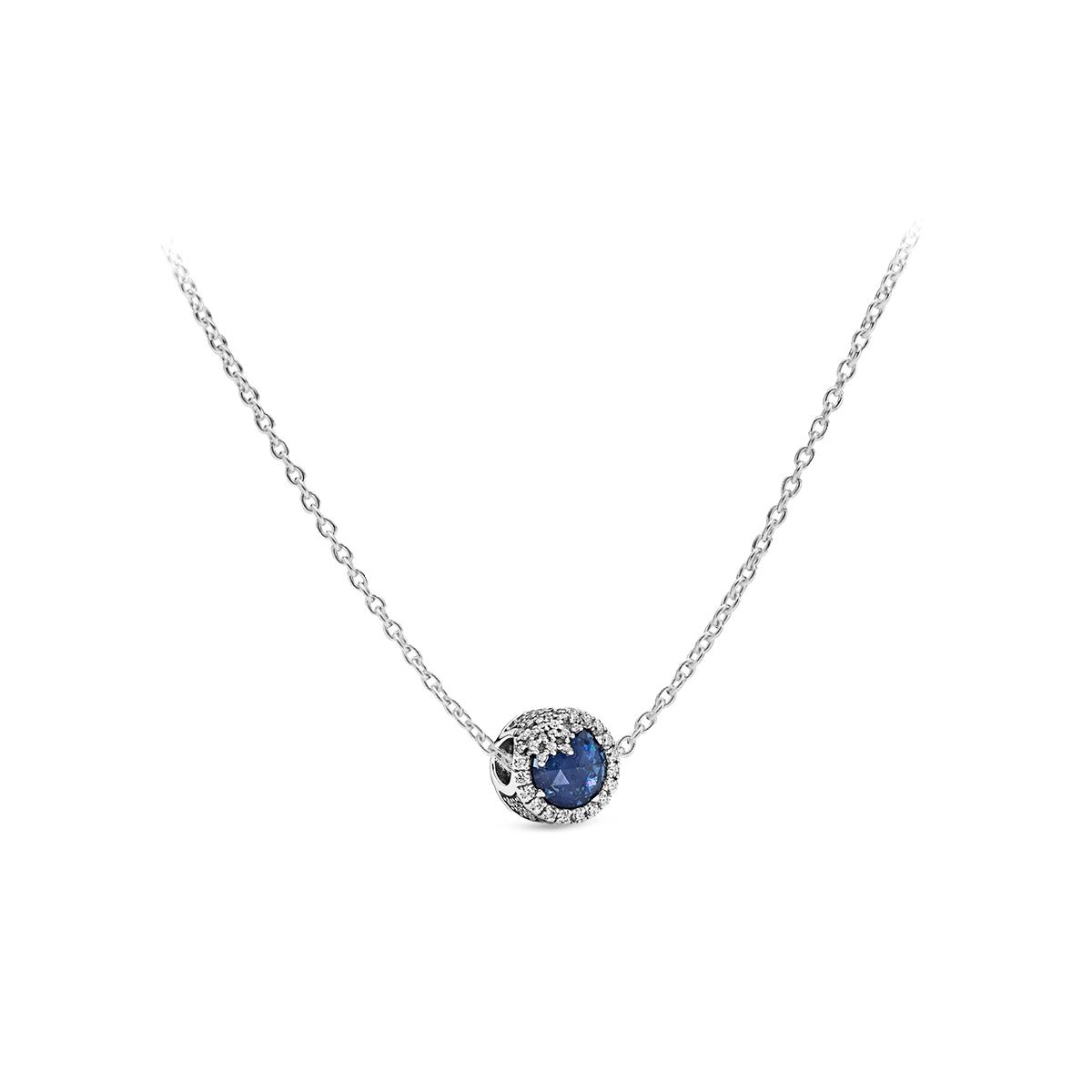 Pandora Fashion Versatile DIY Ocean Heart 925 Silver Necklace Unisex necklace ZT2025062306A Box