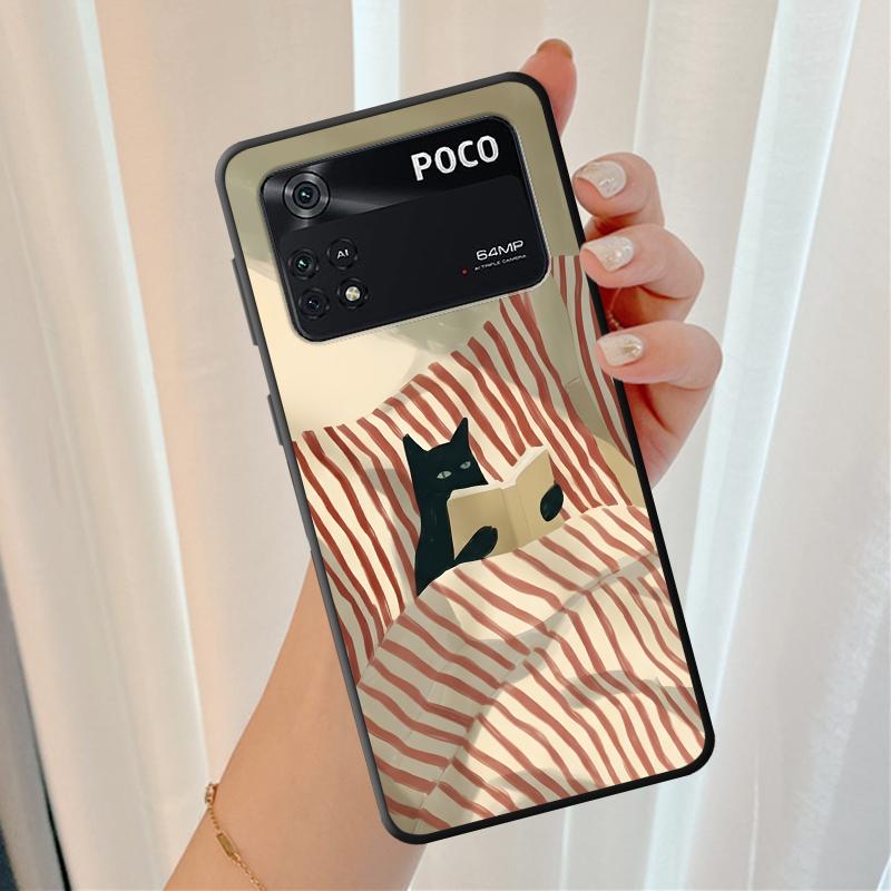 Cartoon Grid Cat Funda Phone Cover Case for Xiaomi Poco F8 M3 M4 M7 Pro C61 C50 C75 F1 F3 M5 X3 X4 X5 X7 Pro C71
