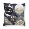 Magpie Moon Pillowcase Polyester Linen Velvet Creative Zip Decorative Home Cushion Cover