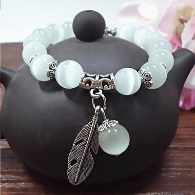 Bracelet de perles œil de chat en cristal de style ethnique pour femmes