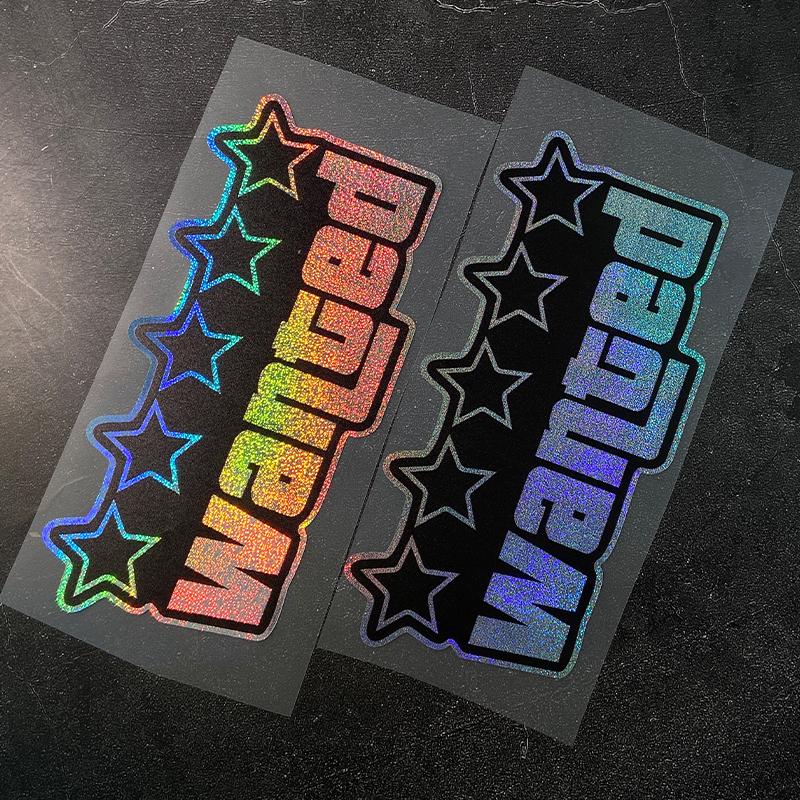 Pentagram Wanted Motorcycle Stickers Waterproof DIY Motorbike Fuel Tank Helmet Box Car Window Trunk Body Durable Vinyl Decals