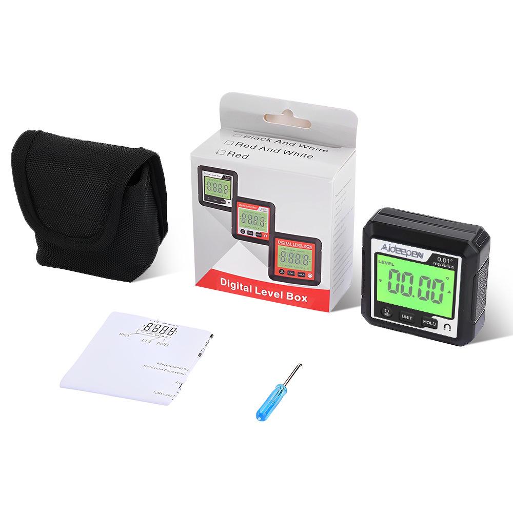 90° Magnetic Protractor Inclinometer with LED Display Angle Finder