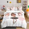 Cartoon Duvet Cover Beautiful Girls Bedding Set For Kids Teen Microfiber Princess Ballet Dancer King Quilt Cover With Pillowcase