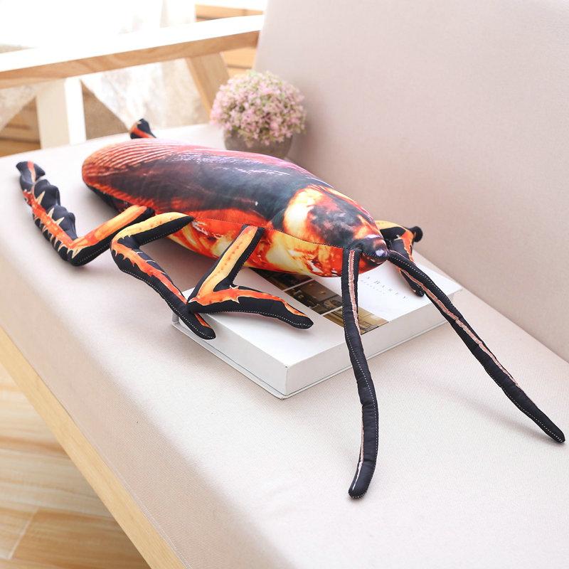 55-120cm New Creative Big Simulation 3D Cockroach Plush Toy Insect Pillow Realistic Stuffed Cushion Birthday Gift Cartoon