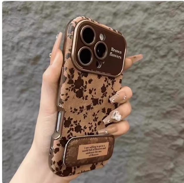 

3D Camellia Lanyard Phone Case for iPhone 16/17 Pro Max with Large Window iPhone 16 Pro