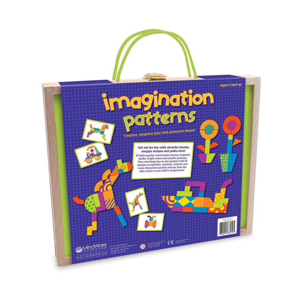 MindWare Wooden Imagination Pattern Magnetic Pieces - Create Shapes with Magnetic Pieces 68210 (Authentic Product)