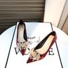 -A Red Wedding Shoes Bridal Shoes Hexiu Wedding Dress Two Wear New Autumn and Summer Crystal Satin