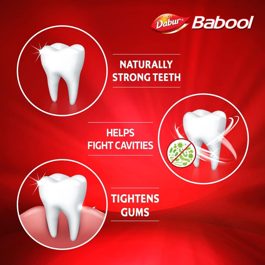 Dabur Babool Ayurvedic Toothpaste 700g Pack of 2 | Herbal Oral Care for Strong Teeth, Healthy Gums, Fresh Breath and Cavity Protection