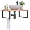 VidaXL Wall-mounted Vanity Shelf Steel and Solid Oak Wood 3302645