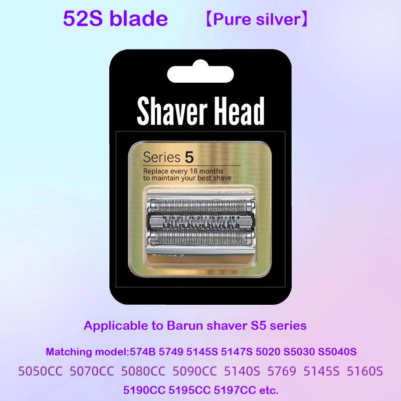 For Braun Electric Shaver Series 5/6 /7 Series Razor Blade Razor Head 52B ,52S 53B 73S,Cartridge Razor Blade with Safety Mesh