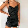 IELGY Summer Women's Explosive Short Skirt Sling Sexy Halter Nightclub Dress